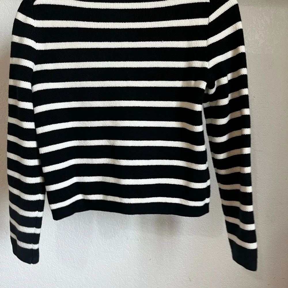 J. Crew Black and White Striped Cardigan - Picture 2 of 3